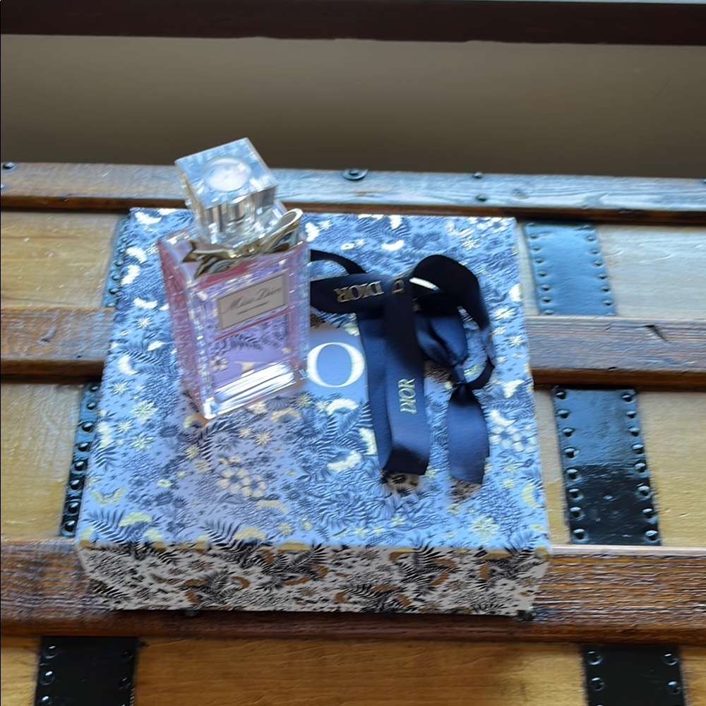 Dior Perfume with Floral Box and Ribbon